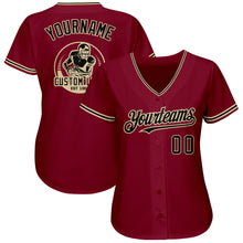 Charger l&#39;image dans la galerie, Custom Crimson Black-City Cream Authentic Baseball Jersey
