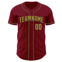 Загрузить изображение в средство просмотра галереи, Custom Crimson Old Gold-Black Authentic Baseball Jersey
