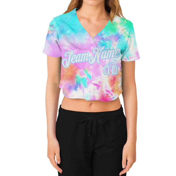 Gray Rainbow Tie Dye Tee/Crop 4XL / Crop