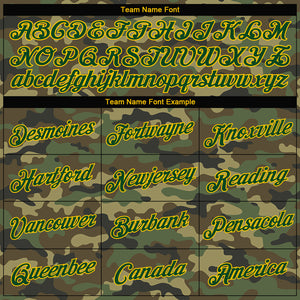 Custom Women's Camo Green-Gold Salute To Service V-Neck Cropped Baseball Jersey