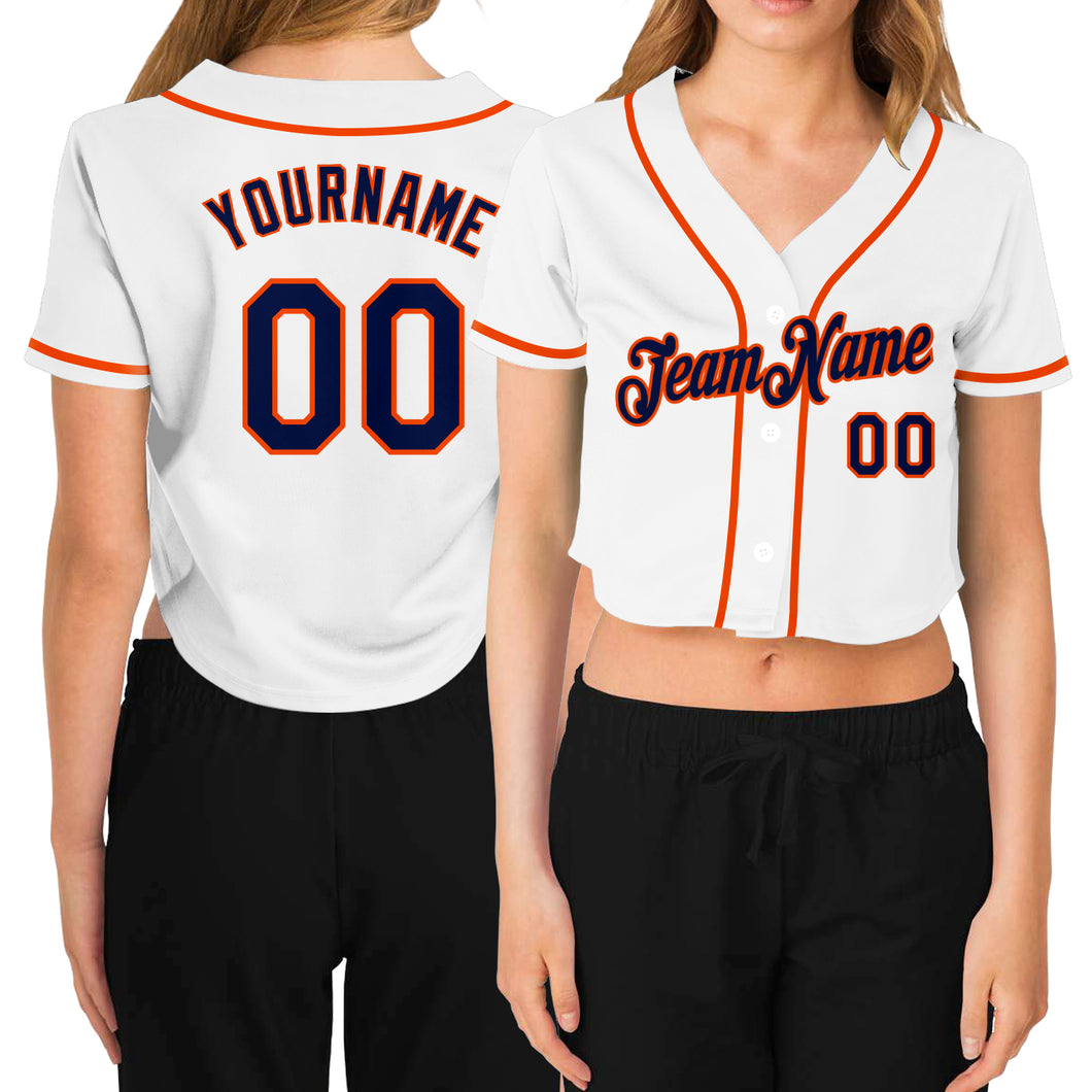 Cheap Custom Women's Pink White V-Neck Cropped Baseball Jersey Free  Shipping – CustomJerseysPro