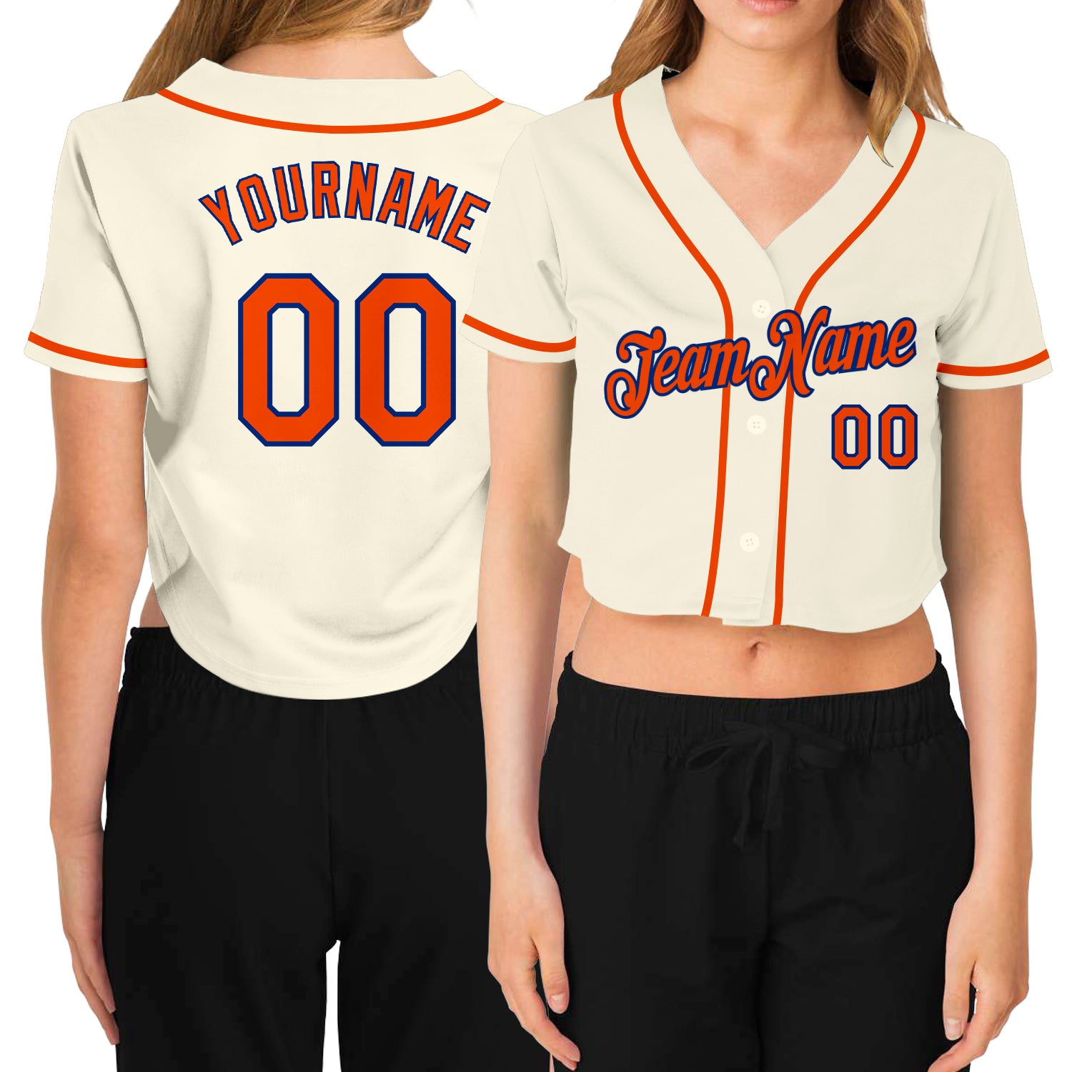 Cheap Custom Women's Navy Gold-White V-Neck Cropped Baseball Jersey Free  Shipping – CustomJerseysPro