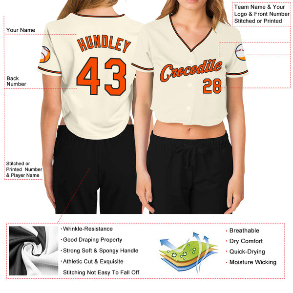 Women's Black Baltimore Orioles Cropped Long Sleeve T-Shirt