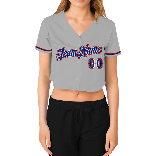 Custom Name Gray Red Dard Blue Custom Name Baseball Jerseys Shirt