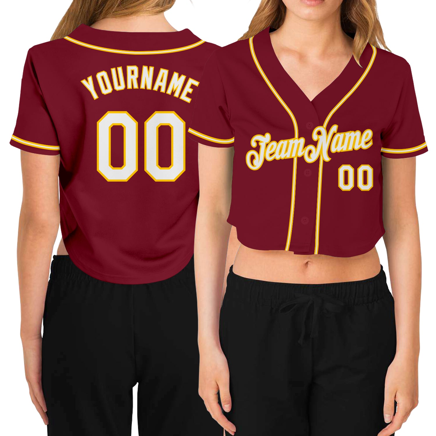 Custom Name Crimson White And Gold Custom Name Baseball Jerseys