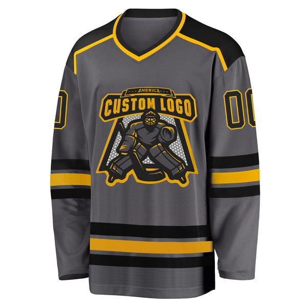 Black and store gold hockey jersey