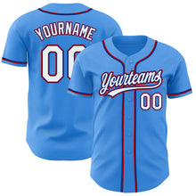 Charger l&#39;image dans la galerie, Custom Electric Blue White Royal-Red Authentic Baseball Jersey
