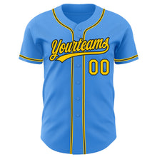 Загрузить изображение в средство просмотра галереи, Custom Electric Blue Yellow-Black Authentic Baseball Jersey
