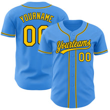 Загрузить изображение в средство просмотра галереи, Custom Electric Blue Yellow-Black Authentic Baseball Jersey
