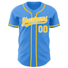 Charger l&#39;image dans la galerie, Custom Electric Blue Yellow-White Authentic Baseball Jersey
