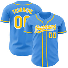 Charger l&#39;image dans la galerie, Custom Electric Blue Yellow-White Authentic Baseball Jersey
