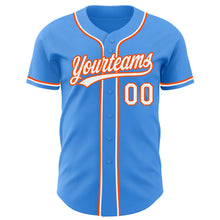 Charger l&#39;image dans la galerie, Custom Electric Blue White-Orange Authentic Baseball Jersey
