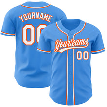 Charger l&#39;image dans la galerie, Custom Electric Blue White-Orange Authentic Baseball Jersey
