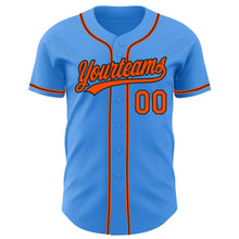 Charger l&#39;image dans la galerie, Custom Electric Blue Orange-Black Authentic Baseball Jersey
