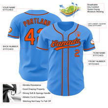 Charger l&#39;image dans la galerie, Custom Electric Blue Orange-Black Authentic Baseball Jersey
