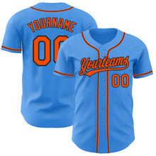 Charger l&#39;image dans la galerie, Custom Electric Blue Orange-Black Authentic Baseball Jersey
