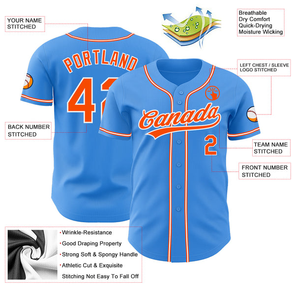 Cheap Custom White Blue-Orange Authentic Baseball Jersey Free Shipping –  CustomJerseysPro