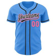 Laden Sie das Bild in den Galerie-Viewer, Custom Electric Blue Pink-Black Authentic Baseball Jersey
