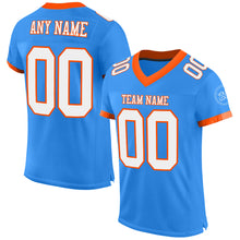 Laden Sie das Bild in den Galerie-Viewer, Custom Powder Blue White-Orange Mesh Authentic Football Jersey
