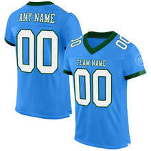 Laden Sie das Bild in den Galerie-Viewer, Custom Powder Blue White-Green Mesh Authentic Football Jersey
