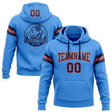 Laden Sie das Bild in den Galerie-Viewer, Custom Stitched Electric Blue Navy-Orange Football Pullover Sweatshirt Hoodie
