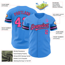 Laden Sie das Bild in den Galerie-Viewer, Custom Electric Blue Pink-Black Authentic Baseball Jersey
