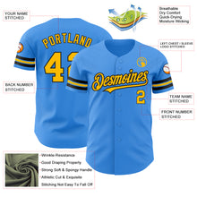 Laden Sie das Bild in den Galerie-Viewer, Custom Electric Blue Gold-Black Authentic Baseball Jersey
