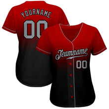 Laden Sie das Bild in den Galerie-Viewer, Custom Red Gray-Black Authentic Fade Fashion Baseball Jersey
