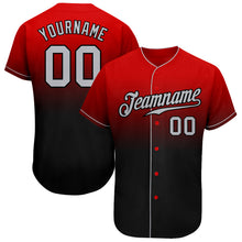 Laden Sie das Bild in den Galerie-Viewer, Custom Red Gray-Black Authentic Fade Fashion Baseball Jersey
