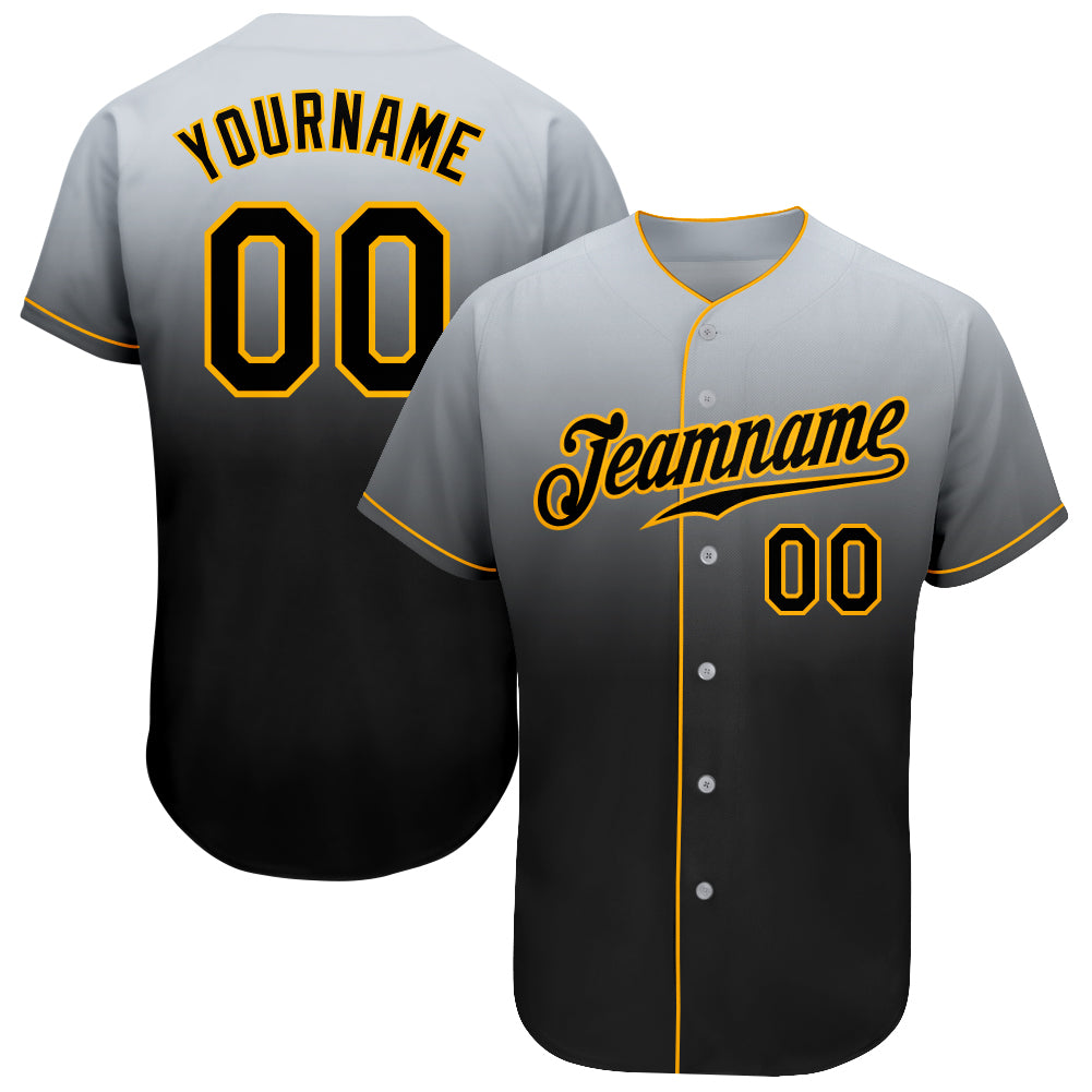 Custom Black Gold-White Authentic Baseball Jersey Discount