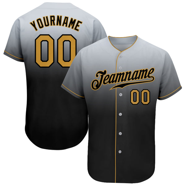 Custom White-Black Old Gold Authentic Split Fashion Baseball Jersey in 2023