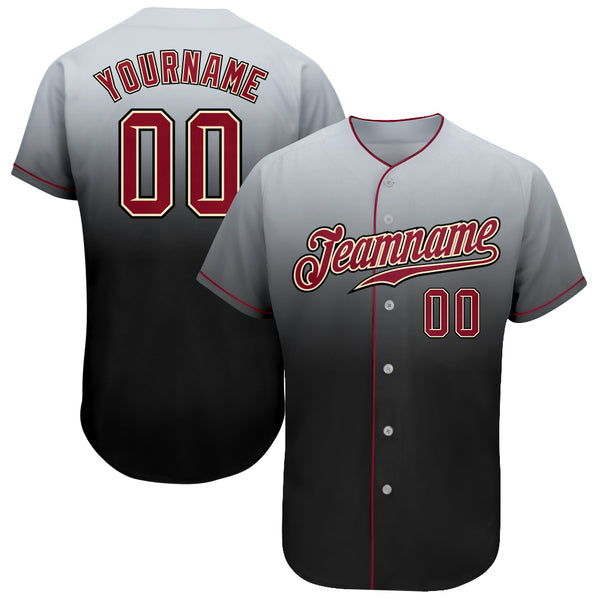 Custom Gray Crimson-Black Authentic Baseball Jersey Discount