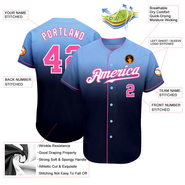 Cheap Custom Camo Light Blue-Pink Authentic Baseball Jersey Free Shipping –  CustomJerseysPro
