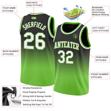 Загрузить изображение в средство просмотра галереи, Custom Black White-Neon Green Authentic Fade Fashion Basketball Jersey
