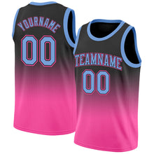 Laden Sie das Bild in den Galerie-Viewer, Custom Black Light Blue-Pink Authentic Fade Fashion Basketball Jersey
