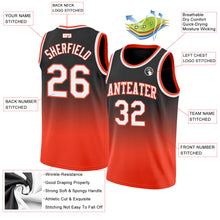 Загрузить изображение в средство просмотра галереи, Custom Black White-Orange Authentic Fade Fashion Basketball Jersey
