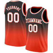 Charger l&#39;image dans la galerie, Custom Black White-Orange Authentic Fade Fashion Basketball Jersey
