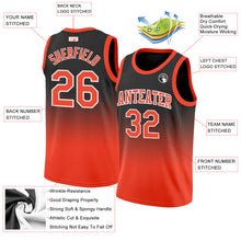 Load image into Gallery viewer, Custom Black Orange-White Authentic Fade Fashion Basketball Jersey
