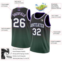 Charger l&#39;image dans la galerie, Custom Black White-Green Authentic Fade Fashion Basketball Jersey
