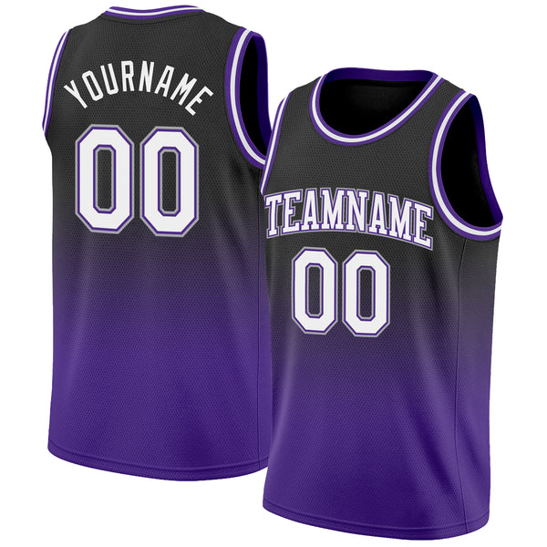 White and store purple basketball jersey