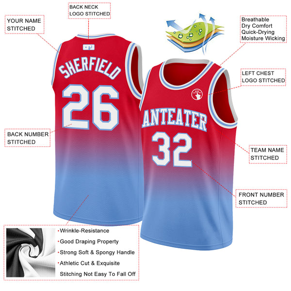 Cheap Custom Red White Pinstripe White-Light Blue Authentic Basketball  Jersey Free Shipping – CustomJerseysPro