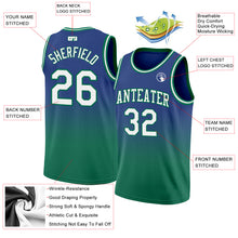 Charger l&#39;image dans la galerie, Custom Royal White-Kelly Green Authentic Fade Fashion Basketball Jersey
