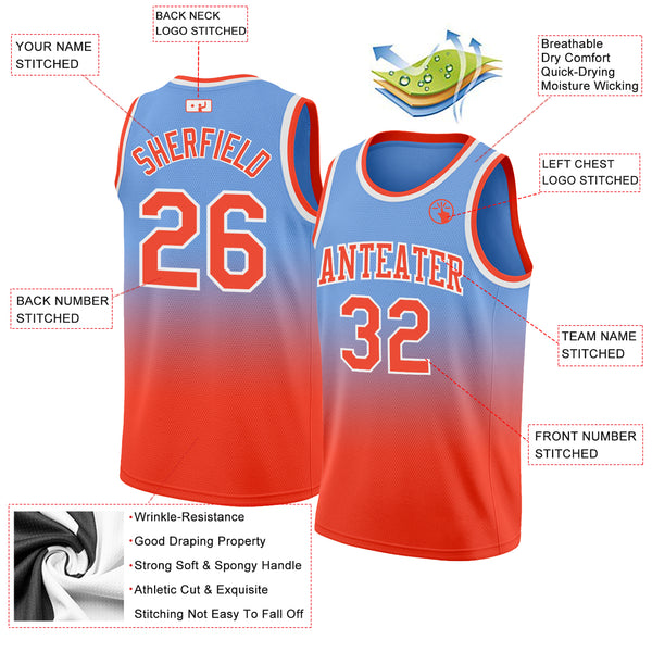 Cheap Custom Light Blue Orange-White Authentic Fade Fashion Basketball  Jersey Free Shipping – CustomJerseysPro