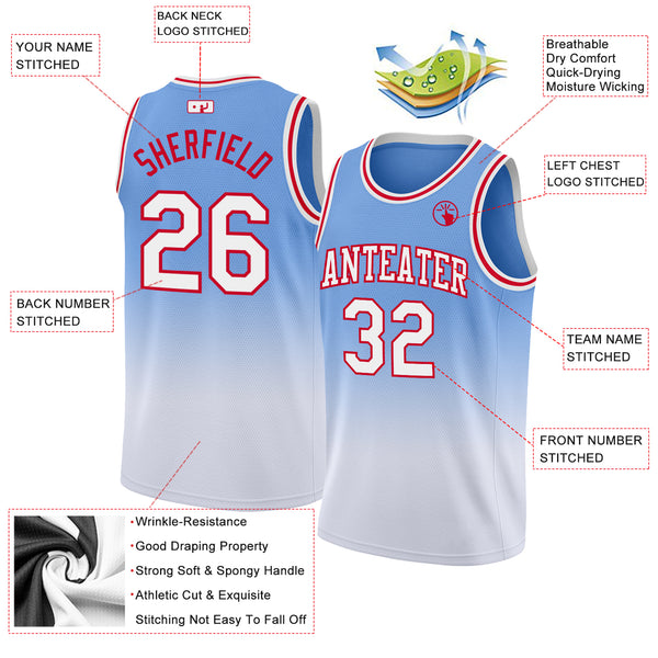 Wholesale white and blue color basketball jersey design For Comfortable  Sportswear 
