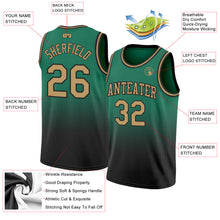 Charger l&#39;image dans la galerie, Custom Kelly Green Old Gold-Black Authentic Fade Fashion Basketball Jersey
