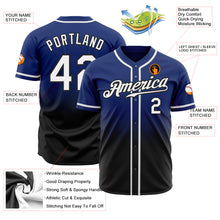 Load image into Gallery viewer, Custom Royal White-Black Authentic Fade Fashion Baseball Jersey
