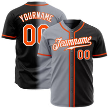 Charger l&#39;image dans la galerie, Custom Black Orange Gray-White Authentic Gradient Fashion Baseball Jersey
