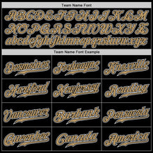 Load image into Gallery viewer, Custom Black Old Gold-White Authentic Gradient Fashion Baseball Jersey
