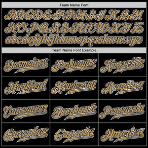 Custom Black Old Gold-White Authentic Gradient Fashion Baseball Jersey