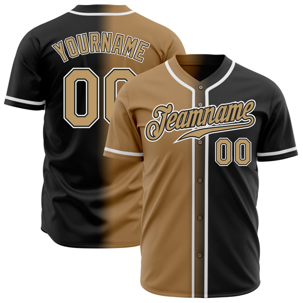 Custom Black Gold-White Authentic Baseball Jersey – CustomJerseysPro